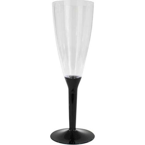 FLUTE CON BASE NERA IN CONFEZIONE DA 60 PEZZI REALIZZATI IN PLASTICA (1/2)