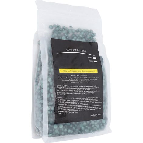 Cire dépilatoire indolore à base de perles de cire dure, 500 g, verte. (1/5)