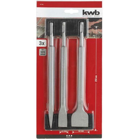 Set scalpelli per demolitore sds, 3 pz. kwb (1/10)