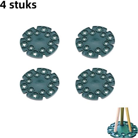 Ensemble de 4 supports pour plantes de jardin en bambou diamètre 13,5 cm compatibles avec tube de 8 mm pour plantes de jardin couleur vert foncé (1/5)
