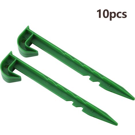 10 supports de serre, piquets de fixation pour filet anti-insectes, accessoires de fixation pour poteaux en plastique (1/5)