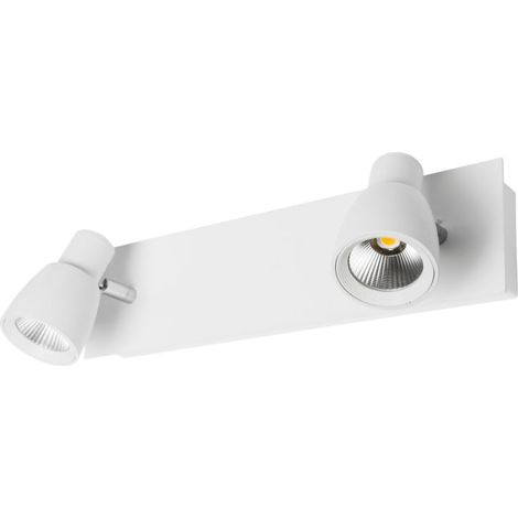 Sulion - Double spot mural LED orientable en aluminium finition blanc mat