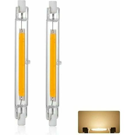 Ampoule LED R7S 118mm 20W Dimmable, Blanc Chaud 3000K 3000LM, Linéaire Remplacer Lampe Halogène J118 300W, éclairage à 360 Degrés, Sans Scintillement, R7S OCB LED Tubes pour Projecteur, lot de 2