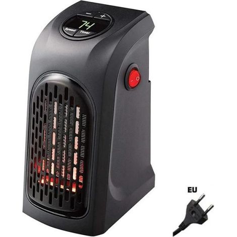 Radiateur électrique - Mini radiateur portable 400 W - Noir - Bureau - Installation murale (1/4)