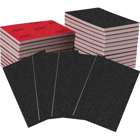 27 Pcs Éponge de Ponçage, Grains 180-3000, Blocs D'éponges De Ponçage, Eponge Abrasive Sec et Humide, Souplesse Éponge a Poncer pour Poncer Peinture sur Bois Rouille Métal Meubles Poncer Carrosserie (1/5)