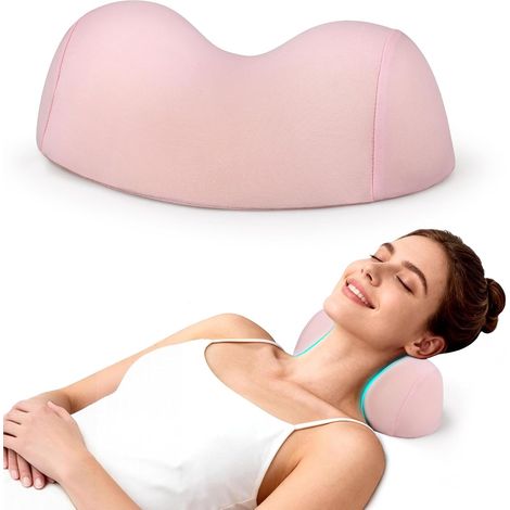 Petit oreiller cervical extenseur pour soulager la douleur, oreiller de traction cervicale souple, oreiller cervical orthopédique en mousse à mémoire de forme pour la relaxation musculaire et le soula (1/5)