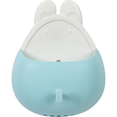 Box of Storage for Drain Wall-mounted in Shape of Lapin, shelf for Items Various, Door-Brush to Teeth, Blue- (1/5)