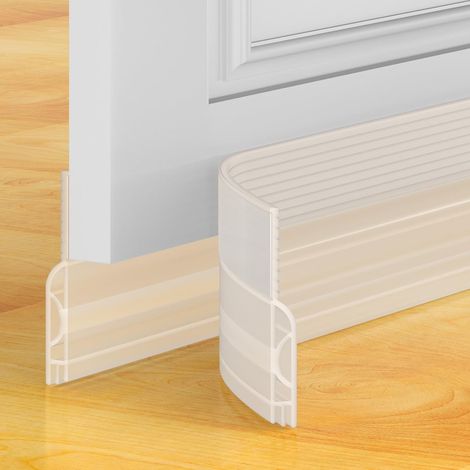 (Transparent, 1 m) Isolierender Türzugstopper (schnell zu montieren), ideal für Haustüren, isoliert die Dichtung gegen Kälte und Lärm (1/5)