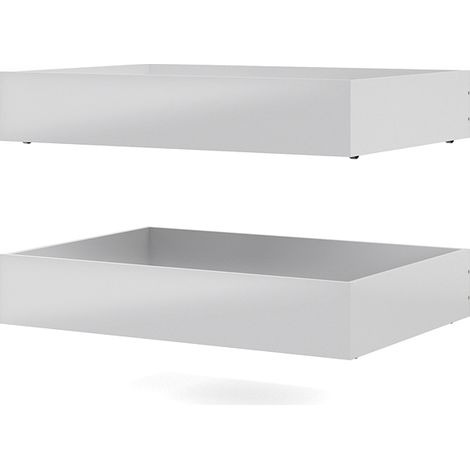 Nada Bett 2 Bettschubladen breite 94 cm, weiss hochglanz.