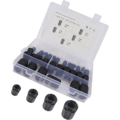 Noyau de Ferrite Amovible 30 Pièces, Nickel Zinc, pour Câble  Bruit, Clip Auto-ajustable, Diamètre 3, 5 à 13mm, Noir, pour Alimentation et Données (1/5)