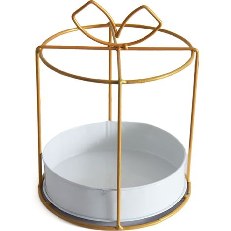 Présentoir à gâteaux rond en fil de fer, suspendu en forme de panier à fleurs, petit modèle (1/3)