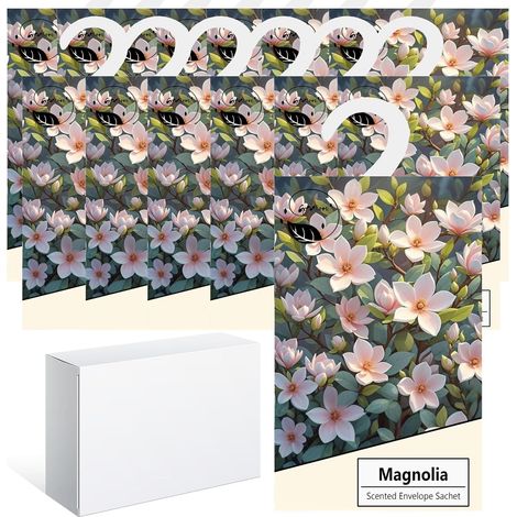 Pack of 14 Scented Sachets for Wardrobe with a Good Home Smell, Lavender Sachets, Car Fragrance Cupboards, Scented Wardrobe Bags, Home Fragrance, Deodorising Clothes Wardrobe (Magnolia) (1/5)