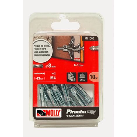 Metallischer Expansionanker Molly 4x33mm + Schraube Fräser X10 - Molly