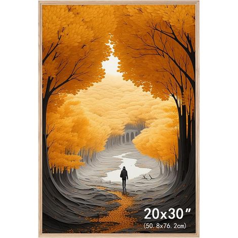 Grand cadre photo en bois de chêne 50,8 x 76,2 cm, grand cadre photo en bois de chêne, 76,2 x 50,8 cm (1/5)