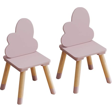 Sedie per Bambini Rebecca Mobili Pirasa 50x25x25 MDF Pino Rosa Marrone SET 2 pezzi