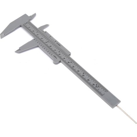 Pied à coulisse à double échelle en plastique de haute précision 150 mm, outil de mesure 0,5 mm (gris) (1/5)