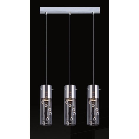 Italux Cordell Plafonnier suspendu Crystals à 3 barres lumineuses, GU10 (1/2)