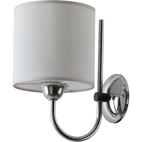Applique classica cromata con paralume grigio E27 Jupiter