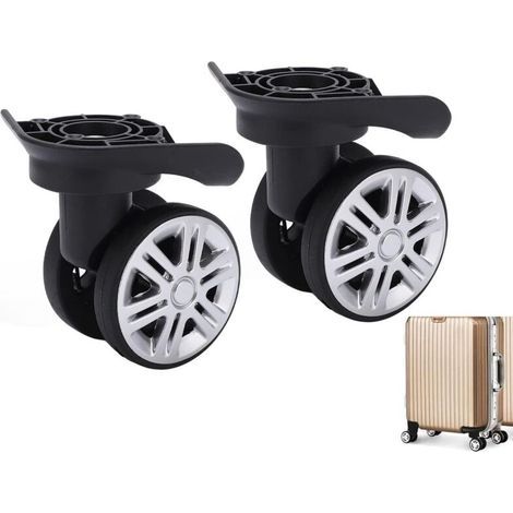[JAMAIS UTILISÉ] Paire de roulettes pour valise souple, roues de rechange universelles à double rangée, silencieuses et durables - Pièces de remplacement A19 (1/4)