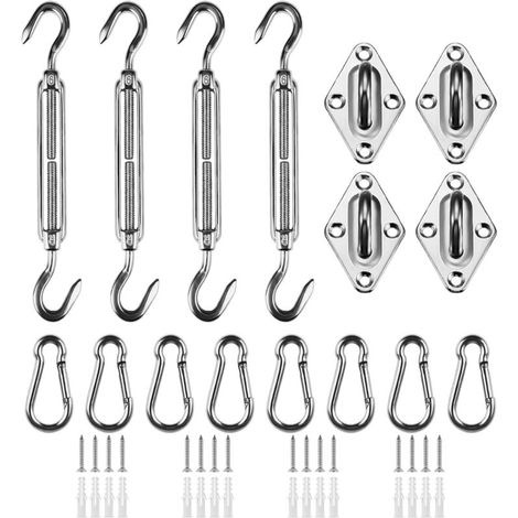 Kit de montaje para toldos M6, kit de montaje de acero inoxidable para toldos triangulares, cuadrados y rectangulares, accesorios de montaje para toldos.