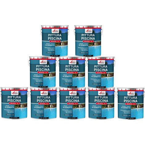 Vernici impermeabilizzanti per piscine - ARCAPOOL - 24 - 10 x 10 L Blu Scuro - RAL 5004 - ARCANE INDUSTRIES
