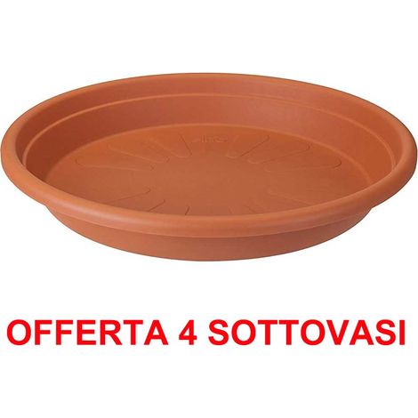 ELHO OFFERTA 4 SOTTOVASO UNIVERSAL SAUCER ROUND 35CM TERRA