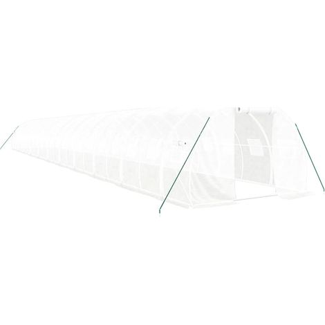 Serra tenda riparo piante fiori ortaggi con struttura in acciaio 66 m² 22 x 3 x 2 m bianco 020044619