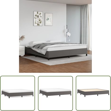 Lit adulte pour 2 personnes, Structure de lit, Assemblage Facile, Gris 200x200 cm Similicuir OIB5243E (1/5)