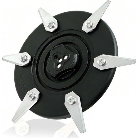 (mise à niveau) Disque de coupe+ 6 lames en acier inoxydable compatibles avec les tondeuses robotisées Bosch Indego XS300 S350 S400 S500 M700 S+350 S+400 S+500 M+700 (noir) (1/4)