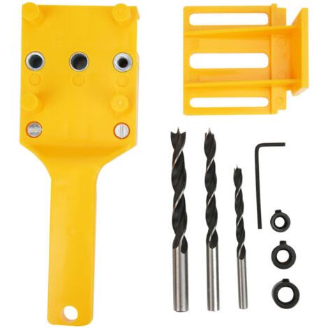 8Pcs/Set Guide de Perçage pour Menuiserie, Gabarit de Percage et Assemblage à Cheville, Outils de Précision pour Bois (1/5)