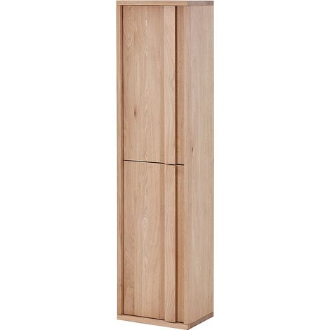 Colonna bagno sospesa in rovere massello Naturale chiaro H140 cm - SARLO