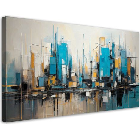 Tableau déco Bâtiments et gratte-ciel Abstraction 100x50 (1/5)
