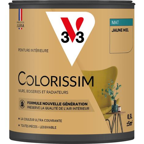 Peinture murale intérieure Colorissim® V33 Jaune miel Mat 0,5L