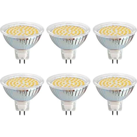 Lampe LED GU5.3 12V 3W Blanc Chaud 3000K, XU, Ø50mm, Équivalent GU5.3 30W, 500LM, AC/DC 12V MR16 GU5.3 Encastrable pour Jardin Extérieur/Entrée/Terrasse, Non-dimmable, De 6 [Classe énergéti - (1/4)