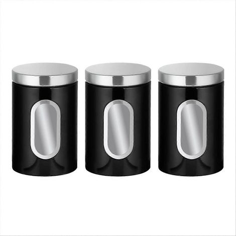 Set mit 3 Küchenvorratsgläsern mit luftdichten Deckeln und Sichtfenster (1/5)
