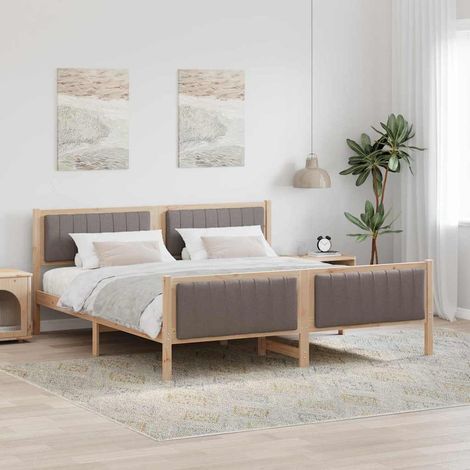 Struttura del Letto con testiera Marrone e taupe 180 x 200 cm vidaXL (1/5)