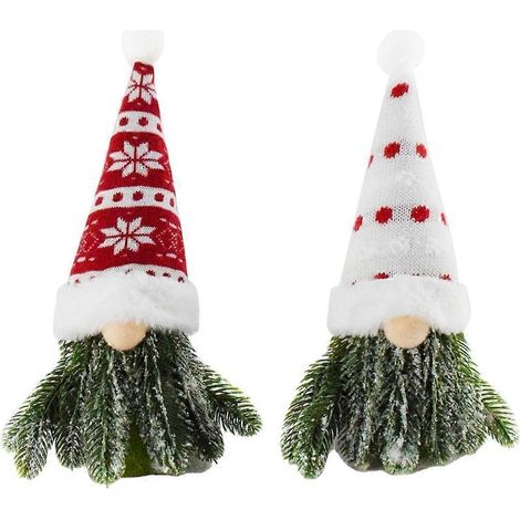 2pcs Lutins de Noël en Polyester, figurines naines artisanales pour décoration maison, fournitures de bureau et fête, poupées décoratives. (1/4)