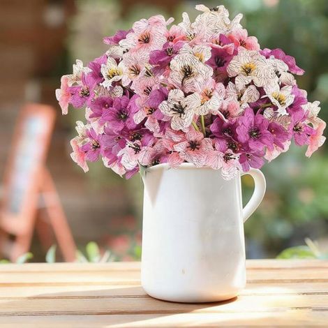 Fleurs artificielles extérieur de 35 cm 7 lots de fleurs artificielles en 2 Roses + 3 Violets + 2 Bncs (1/5)