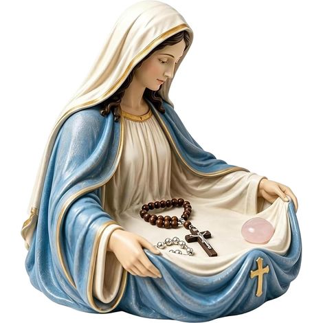 Virgin Mary - Bol fourre-tout décoratif en résine - Plateau de rangement élégant pour portefeuille, bijoux, bagues, entrée, table de bureau (1/5)