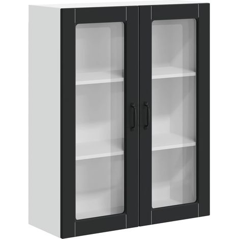 Maison Exclusive - Armario de vidrio para pared LUCCA Negro 80 x