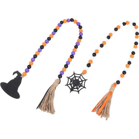 4 Ensembles Perles De Gland d'halloween Joyeux Halloween Drapeau Décoration Noire La Commode Montre Boîtier Rigide Fournitures De Décoration Roulette Corde De 2 Pièces 4 (1/5)