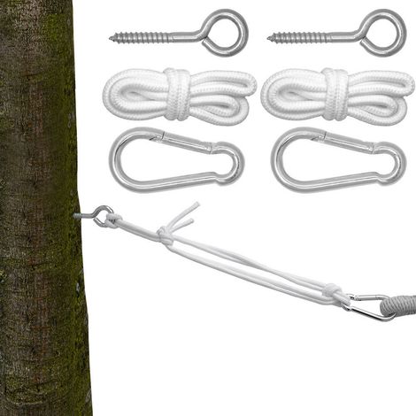 Kit per Appendere la vostra Amaca  Kit Completo incl Funi Moschettoni Golfari  Peso massimo supportato 160 Kg