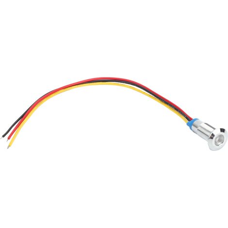 Vente de quatre ensembles, voyants/clignotants LED bicolores étanches en métal de 8 mm, cathode commune 3-6 V rouge et jaune. (1/5)