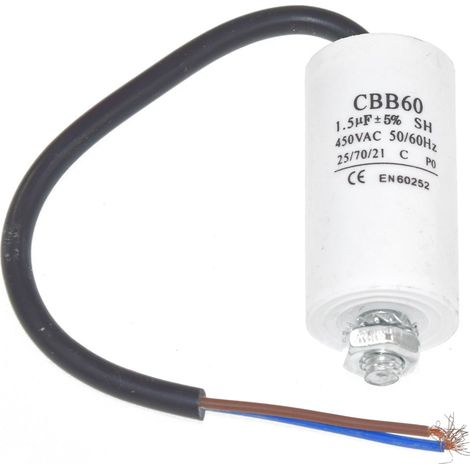 Universal 1.5UF Capacitor with 19cm Cable Connectors