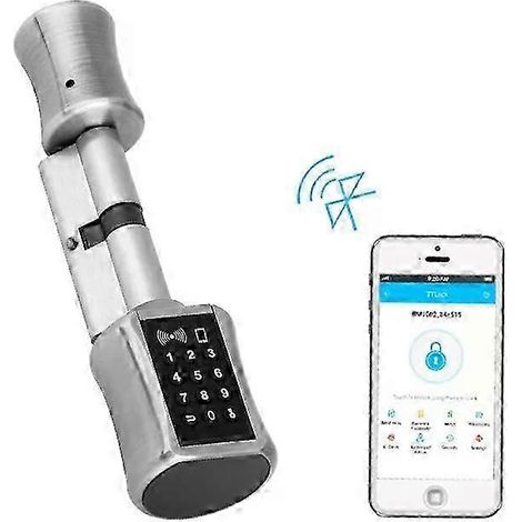 Cylindre de serrure Bluetooth TT, serrure de porte électronique intelligente avec clavier, serrure sans clé pour usage domestique, Airbnb (1/5)