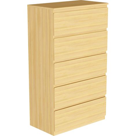 Denver 5 Drawer Chest of Drawers Bedroom Storage Furniture, Pine (1/5)