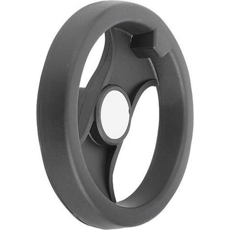 KIPP 2-Speichenhandrad D1=198 Passbohrung D2=20H7 Polyamid ohne Griff (1/4)