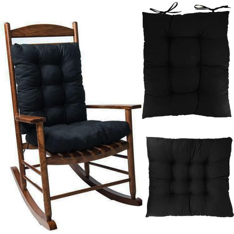 Crediri Schaukelstuhlkissen, Sitz-/Rückenkissen mit Bändern, Loungesesselkissen-Set, gepolstertes Terrassenstuhlkissen