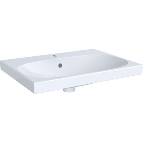 GE Acanto Lavabo, 65x48cm avec trou de robinetterie, avec trop-plein, blanc, KeraTect (1/5)