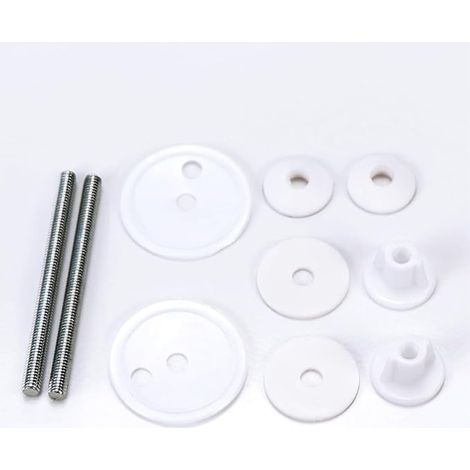Toilet Seat Fixing Kit, Stainless Steel and Plastic Toilet Seat Fixing Kit Replacement Hinges for Toilet Seat and Toilet Lid Replacement Parts (1/4)